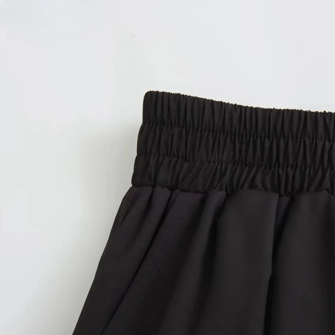 Black Wide Pleated Swing Vintage Chic High Waist Skirt