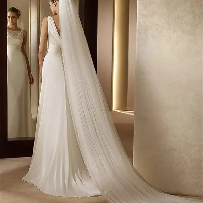 Elegant Bridal Veil with Comb 3 Meter Wedding Accessories