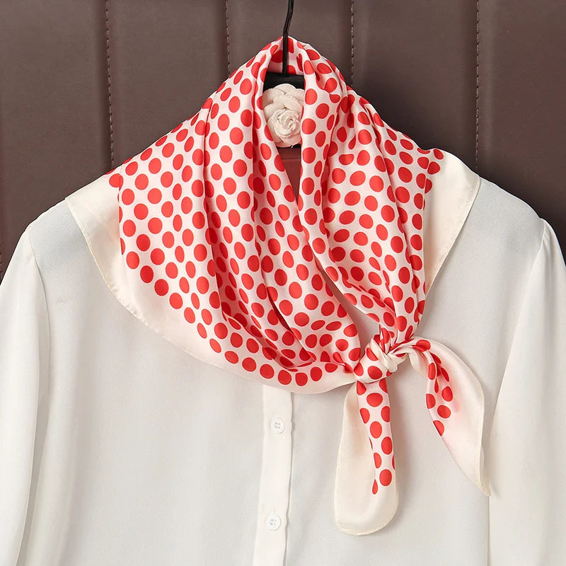 Print Satin Silk Square Scarf