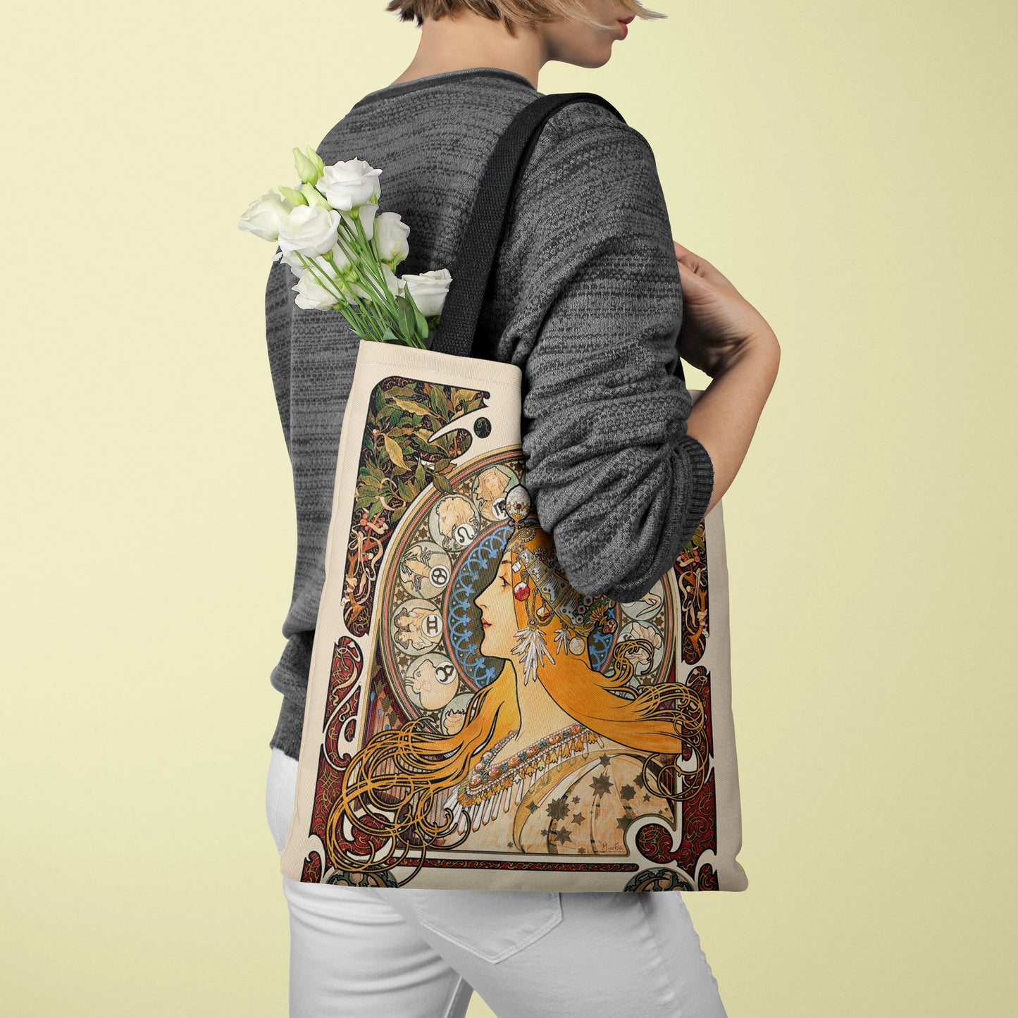 Mucha Series Digital Printed Canvas Bag