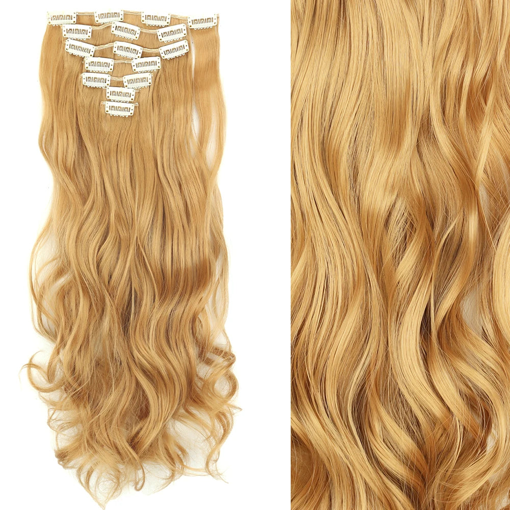 7Pcs/Set 16 Clips Hair Extension