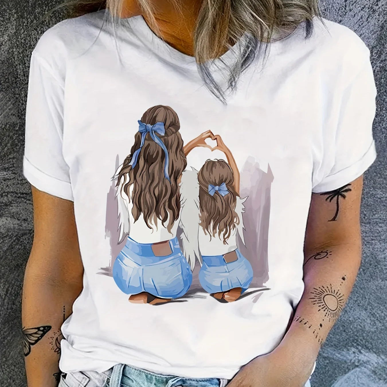 Girls Print Crew Neck T-Shirt