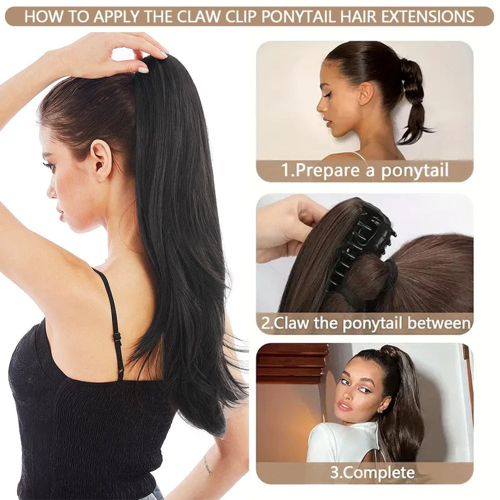 Synthetic Claw Clip Ponytail Hair Extension