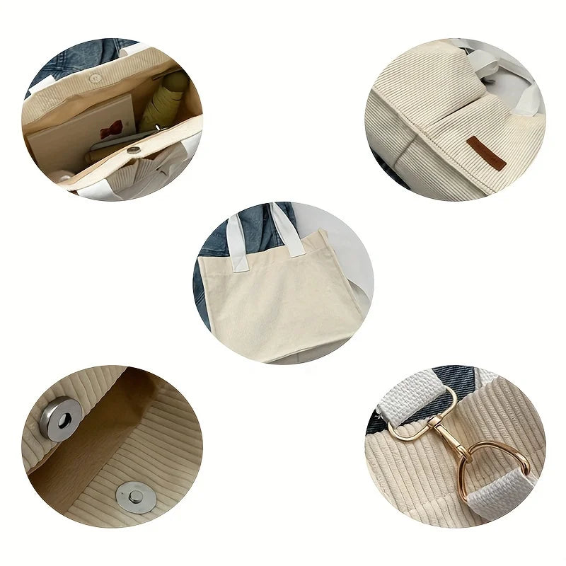 Women's Corduroy Tote Bag