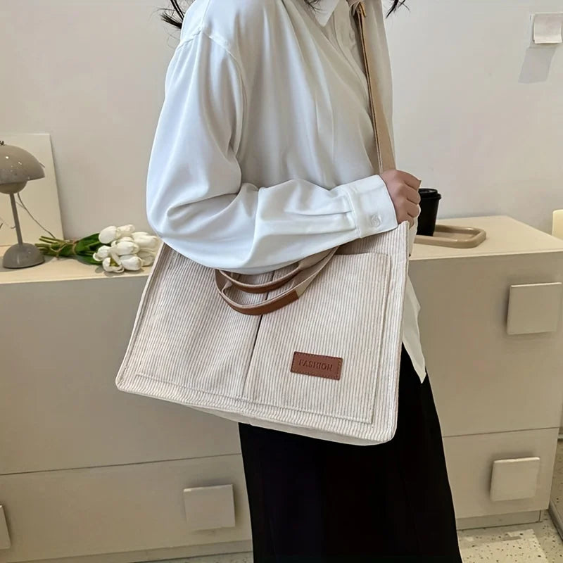 Women's Corduroy Tote Bag