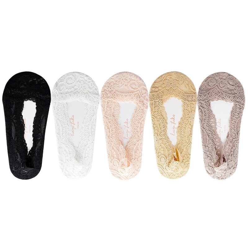 Low Cut Boat Lace Silicone Non-Slip Socks