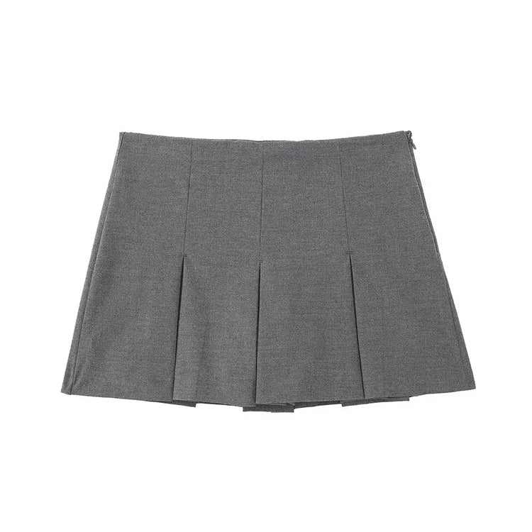 Side Zipper Skirts Shorts Vintage High Waist