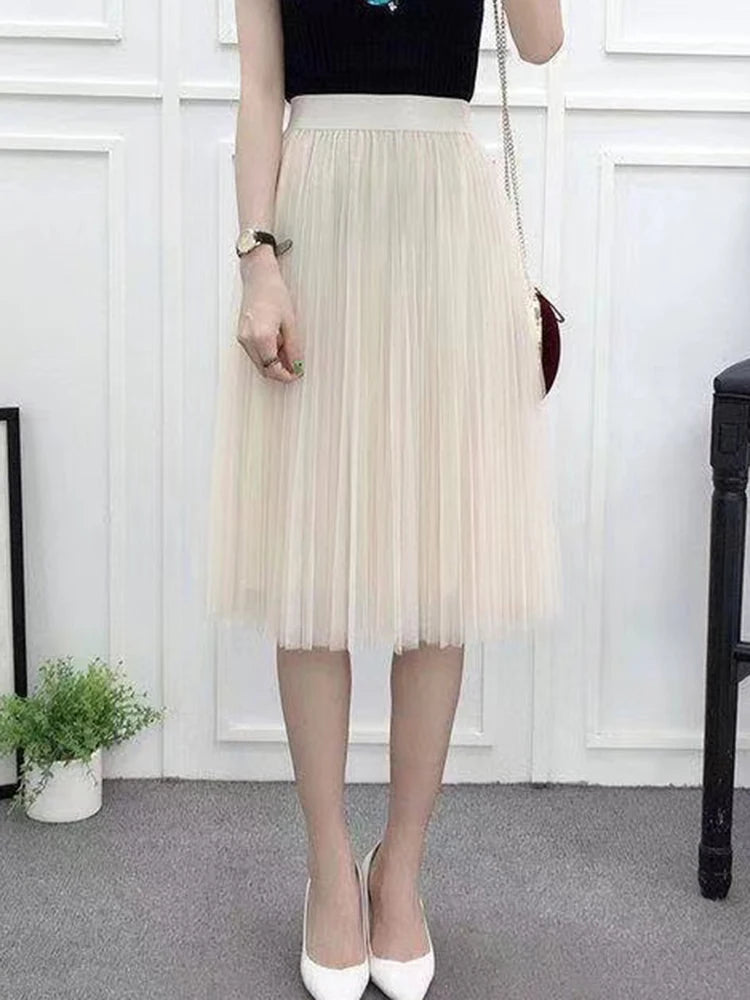 Chic High Waist Black Party Faldas