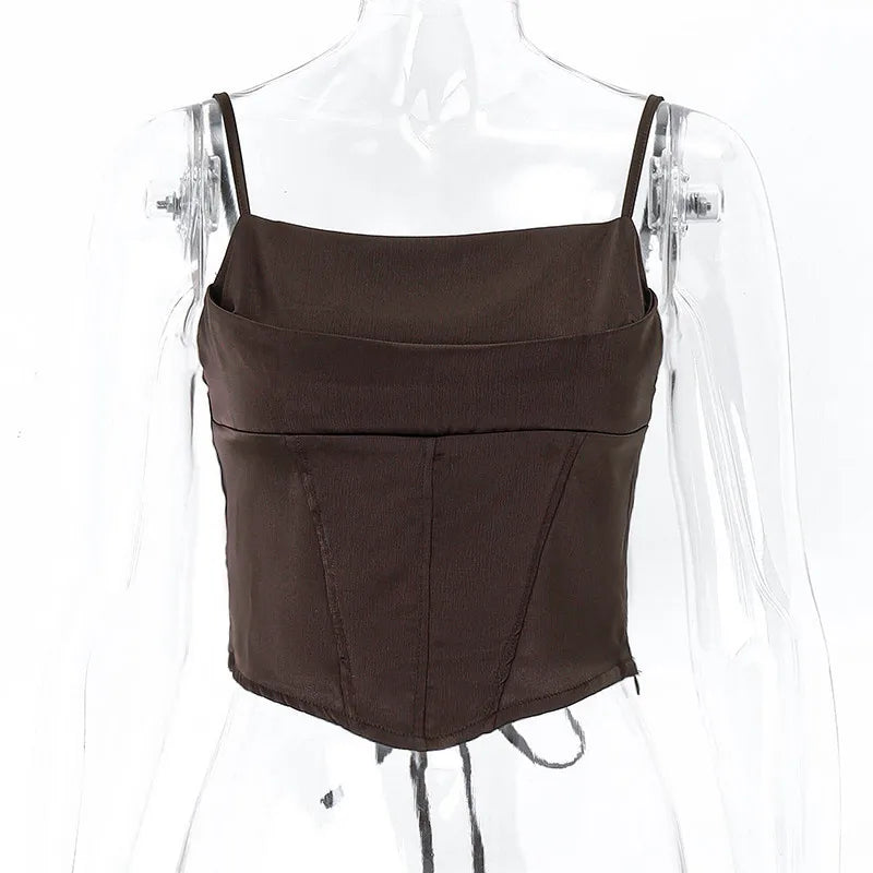 Spaghetti Strap Tank Top Sexy Backless