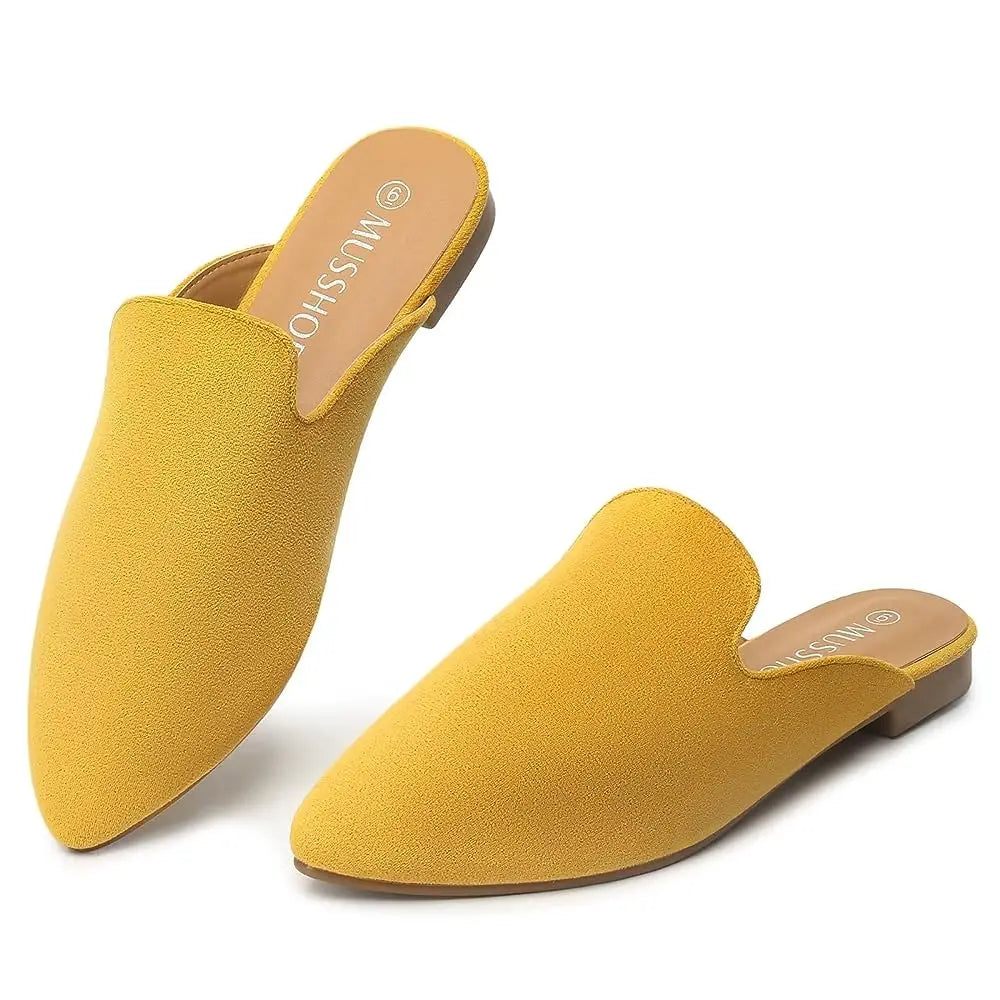 Suede Leather Slip-On Mules shoes