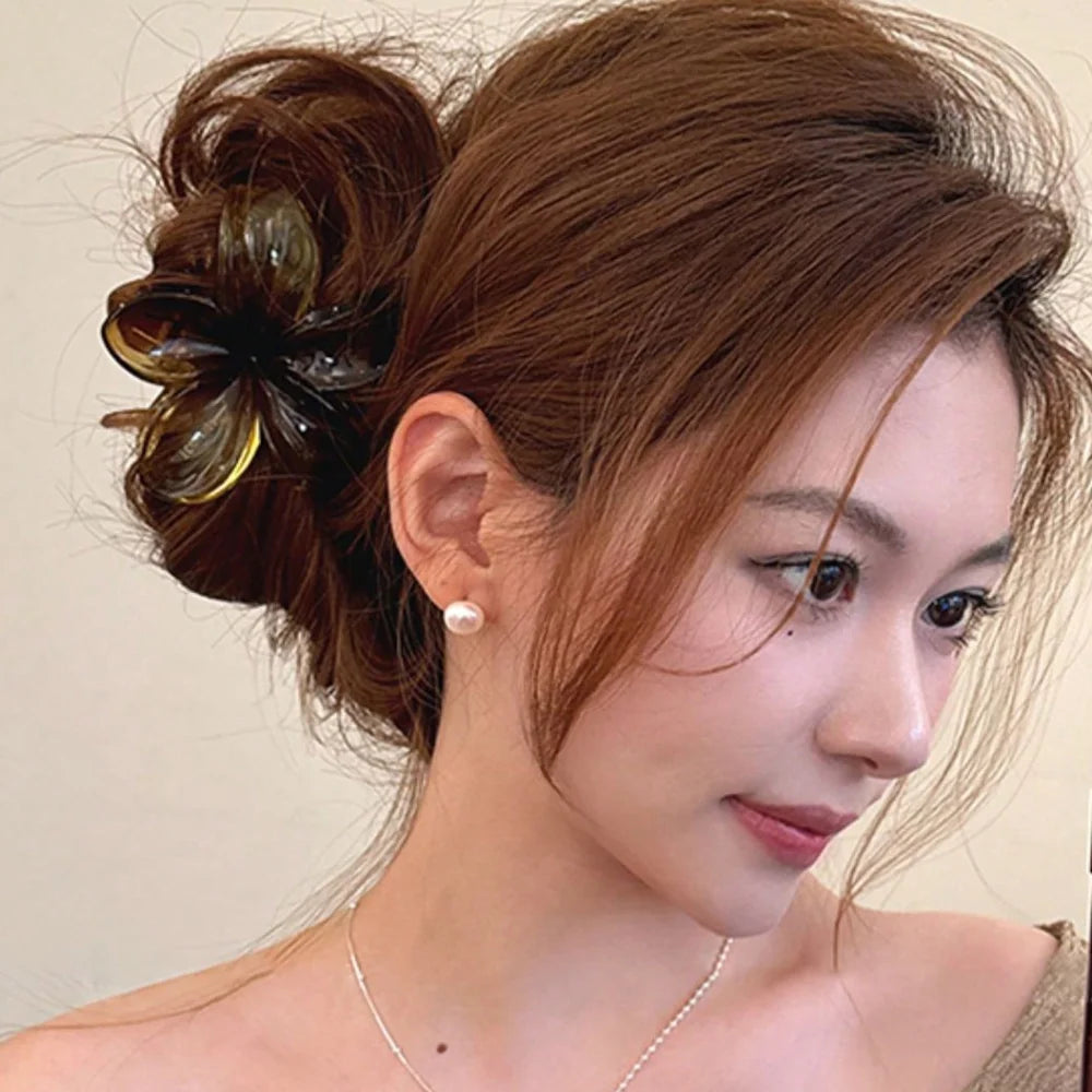 Brown Beige Lightweight Plastic Hair Clips