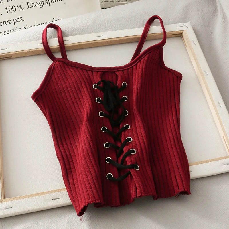 Women Bandage Y2K Crop Top