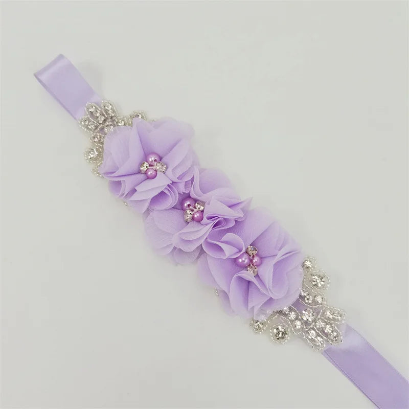 Pearl Rhinestone chiffon fabric flower
