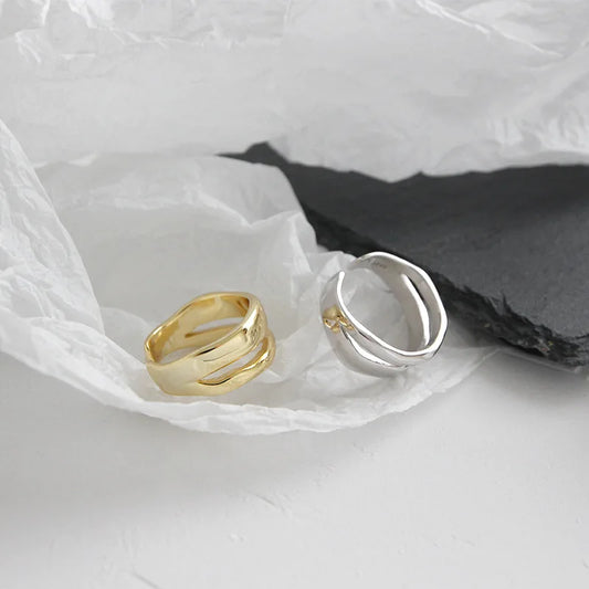 Trendy Elegant Twist Two Circle Ring