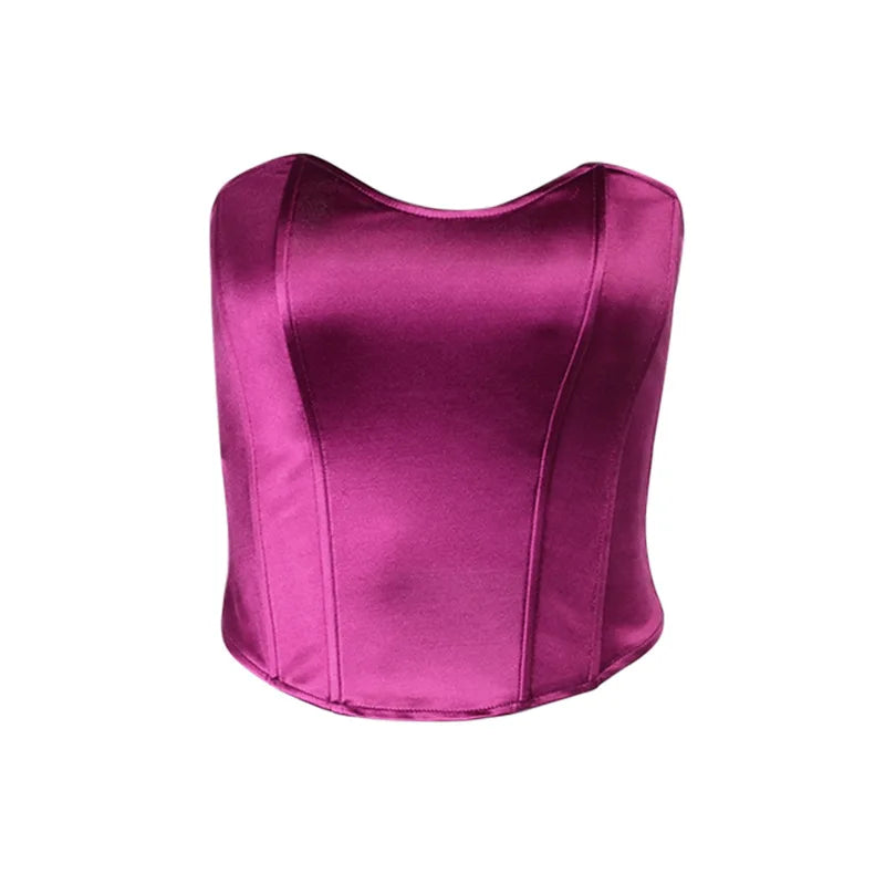 Sleeveless Slim Skinny Corset Cropped Top