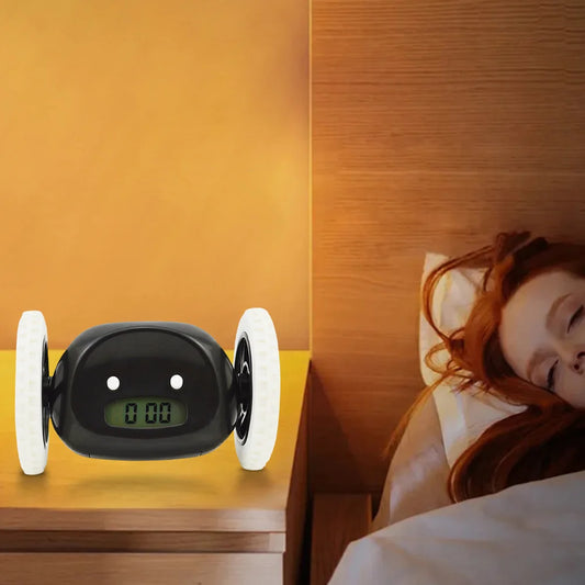Move Jump Alarm Clock on Wheels