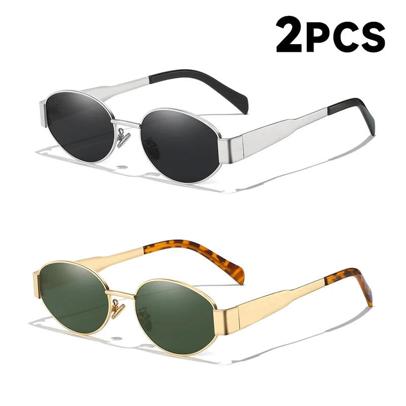 UV400 Sun Glasses Alloy Oval Eyewear
