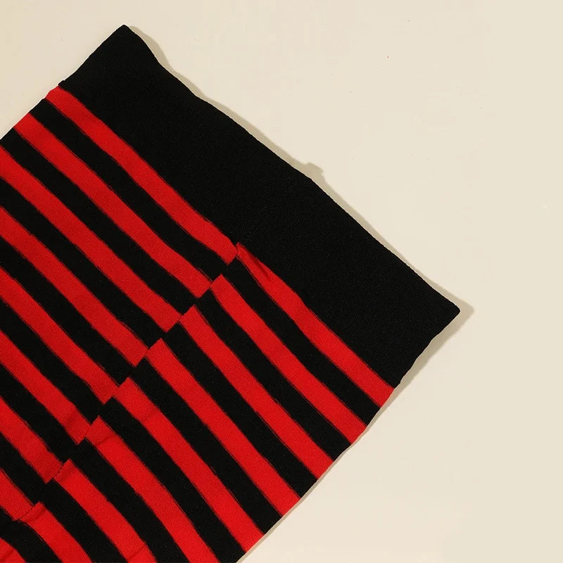 Goth Style Punk Women Striped Rainbow Long Tights