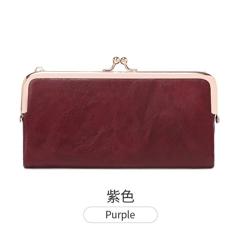 Solid Color Multi Functional Long Wallet