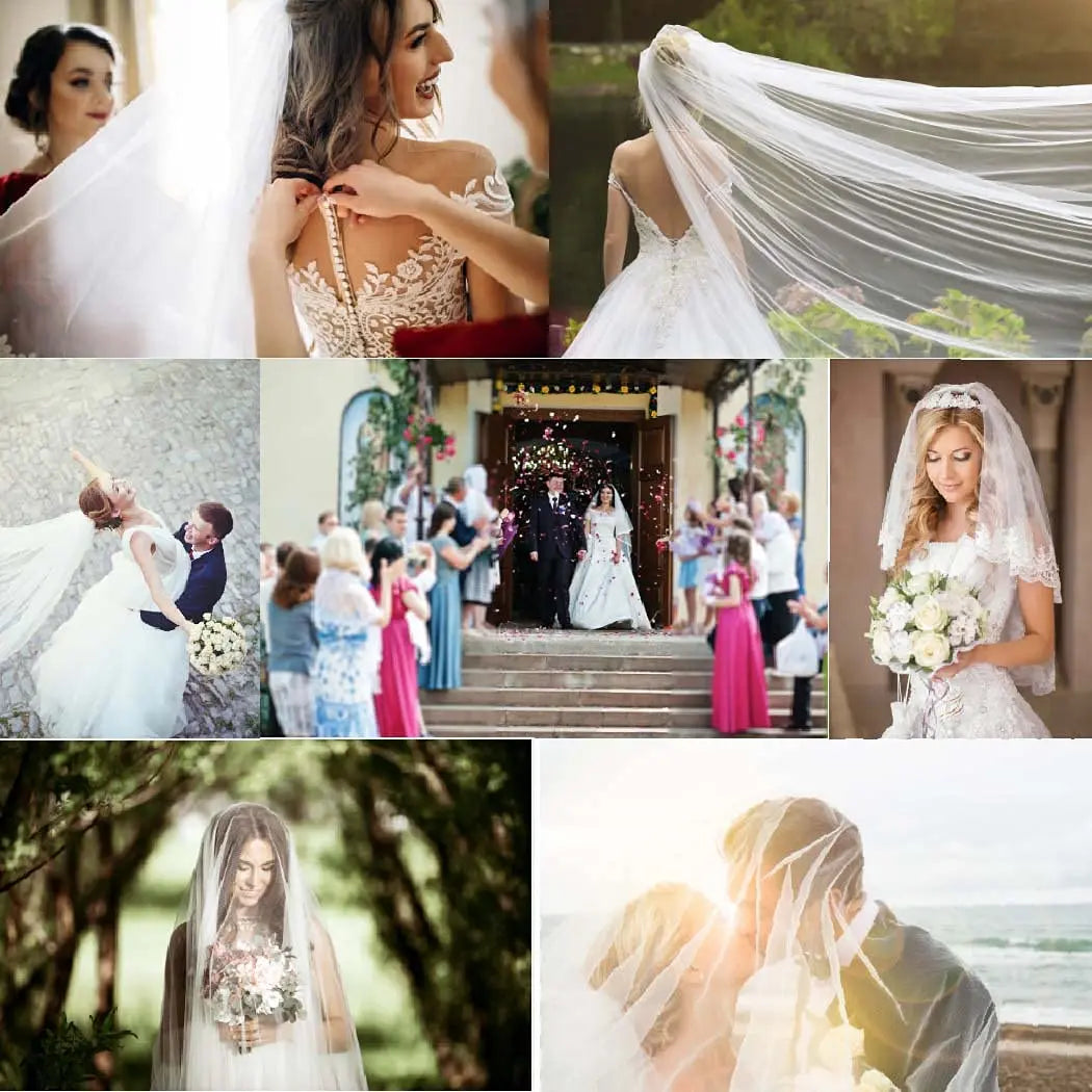 Crystal Bridal Veils Short 1 Tier Accessories