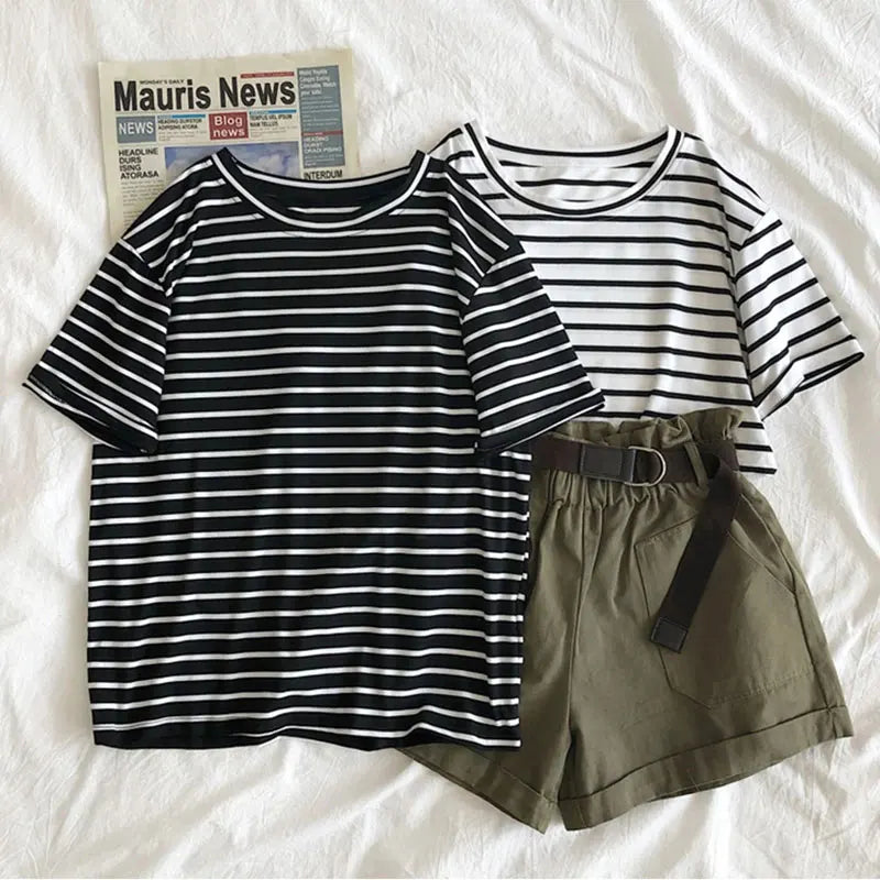 Short Sleeve Korean O-Neck T-Shirt