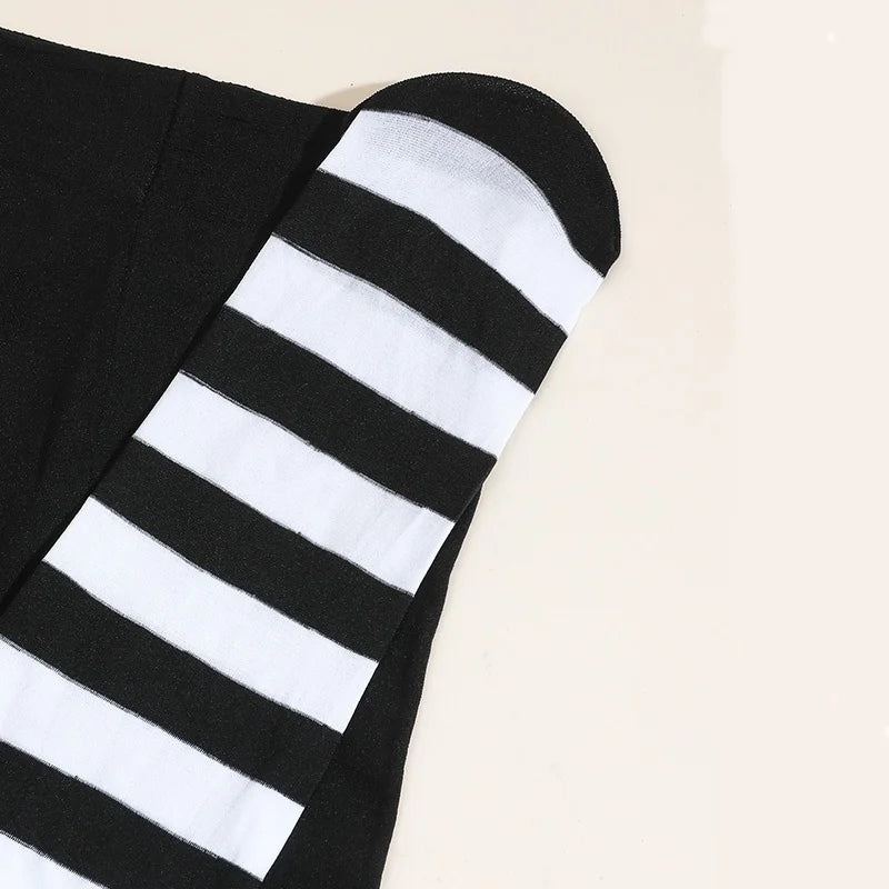 Goth Style Punk Women Striped Rainbow Long Tights