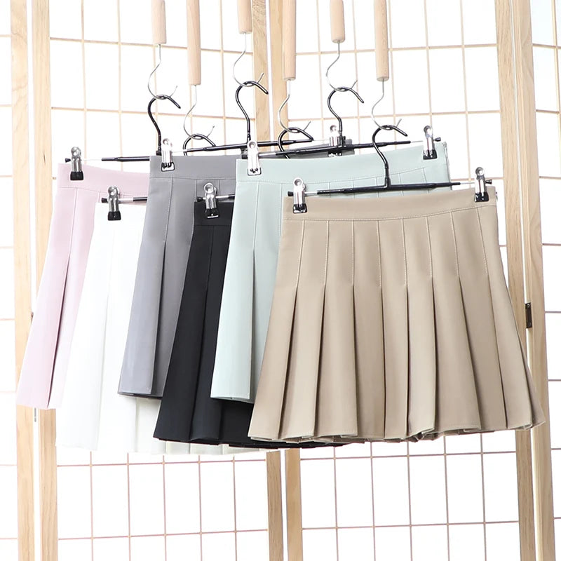 Khaki A-Line Korean Preppy Style Jupes Black Mini Skirts