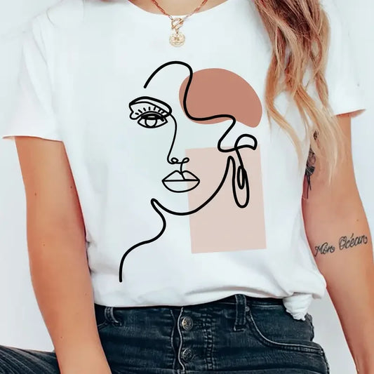 Simple Line Pattern T-Shirt