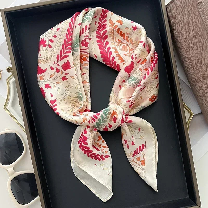 Luxury Design Print Silk Square Scarf
