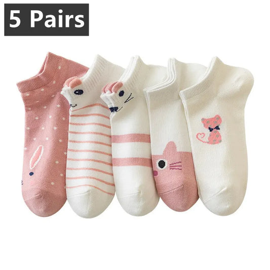 Womens Socks Kitty Crew Short Socks
