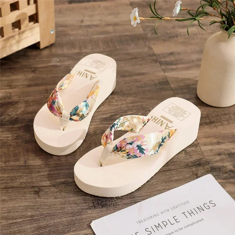 Platform Slippers Casual Outside Wedges Sandals