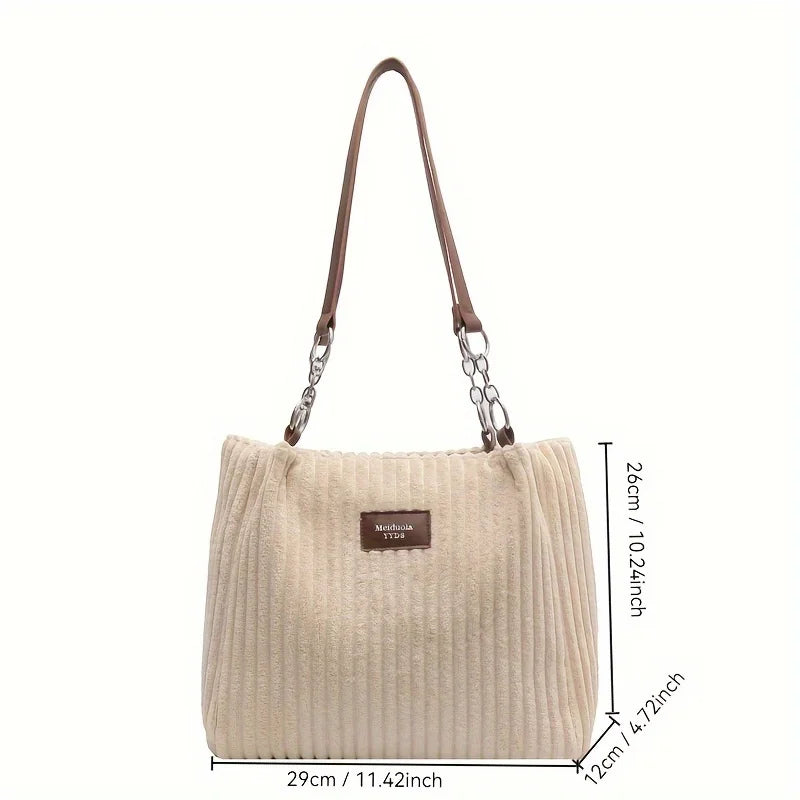 Women Corduroy Shoulder Bag