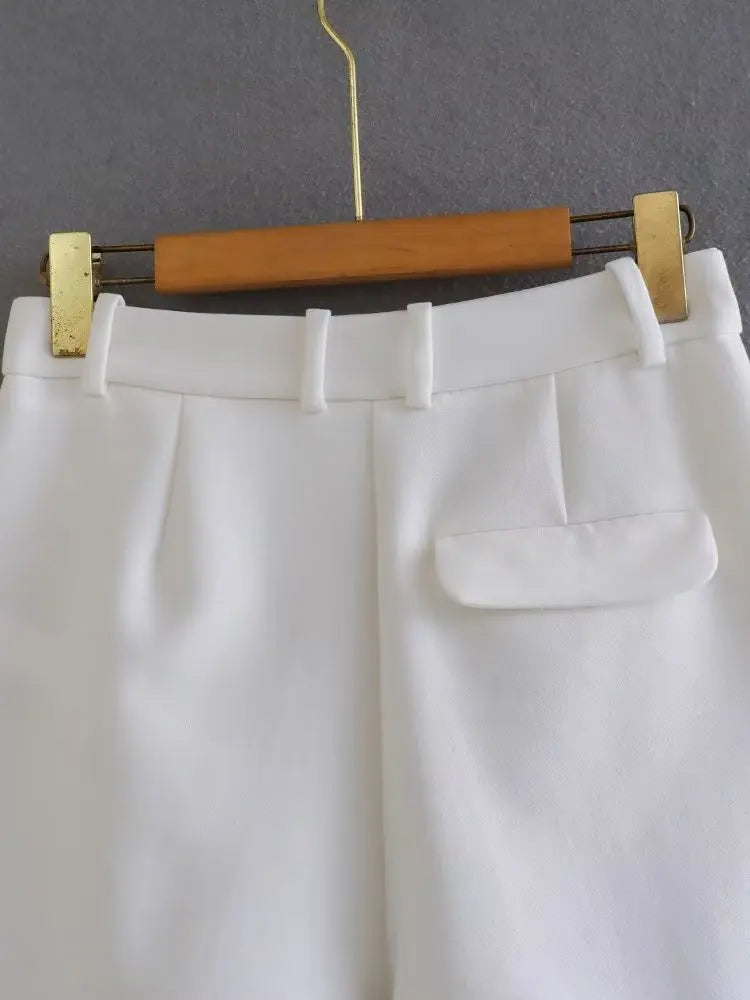 Front Zipper Shorts Vintage High Waist