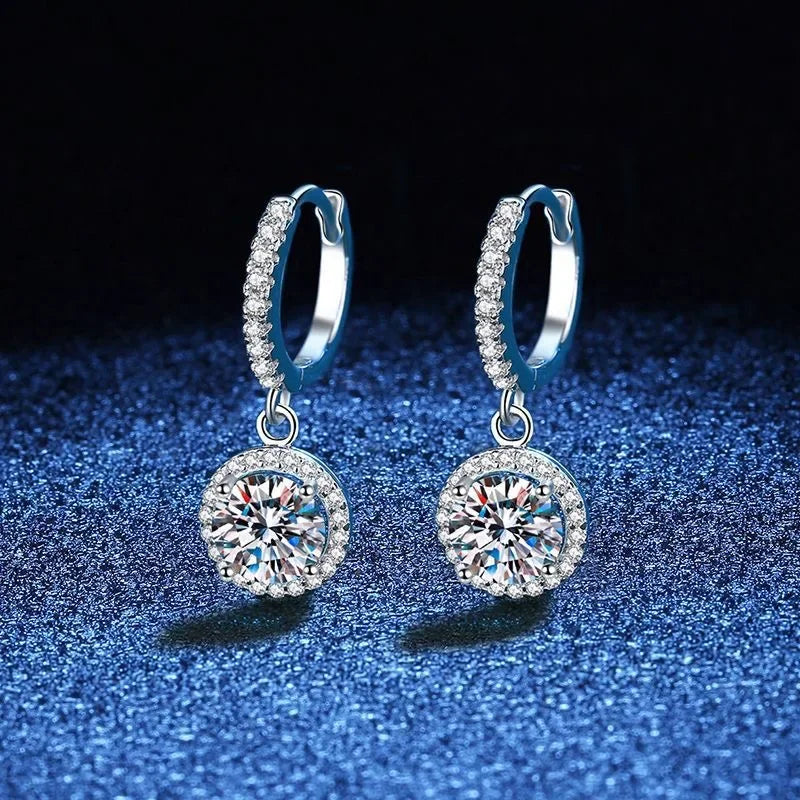 Moissanite Round Earrings