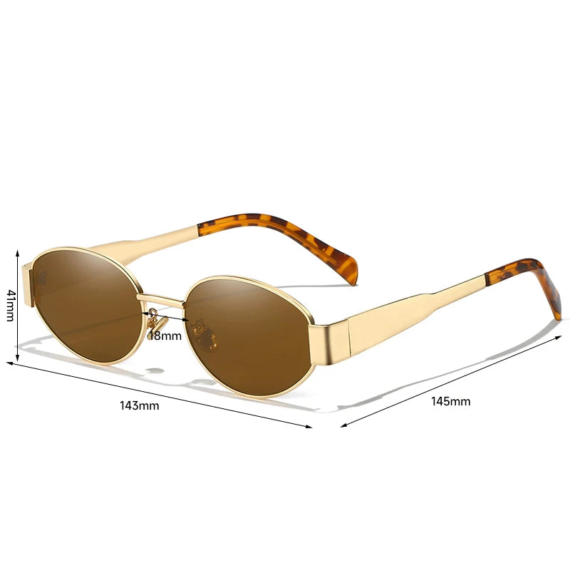 UV400 Sun Glasses Alloy Oval Eyewear
