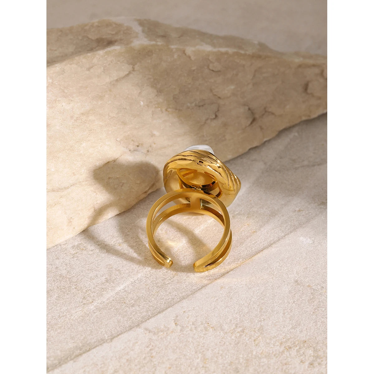 Imitation Pearl Stainless Steel Ring