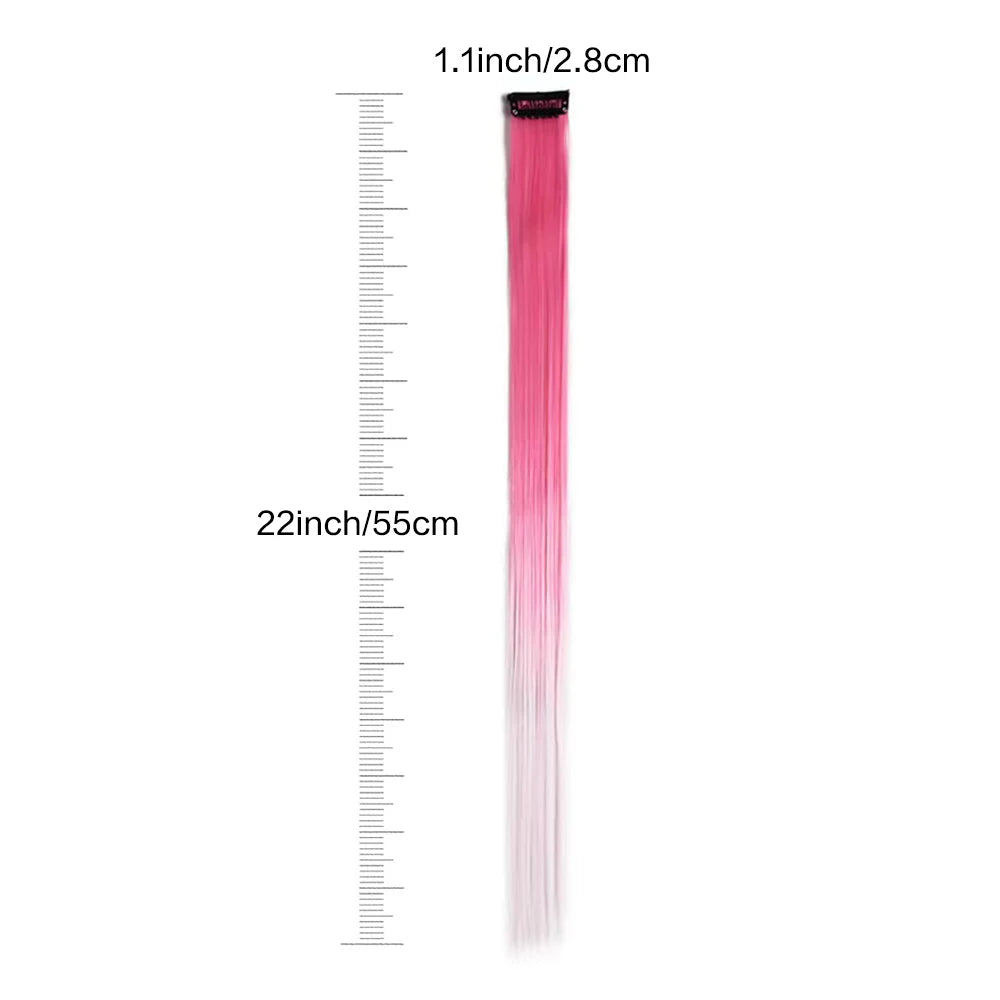 6pcs/pack Colored Party Highlights Clip in Hair Extensions