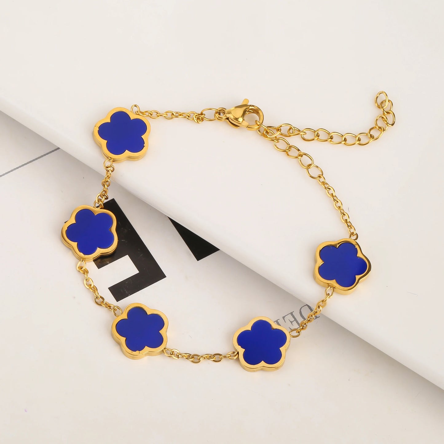Adjustable New Design Gold Plated Stainless Steel 316L Plant Flower Bracelet