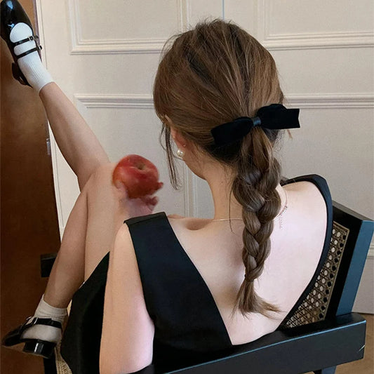 2pcs/Set Bow Hair Clips Velvet Bow