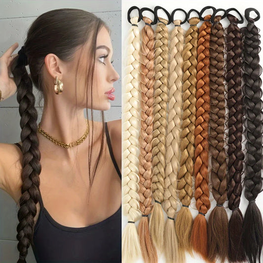 24 Inch Synthetic Long Braided Ponytail Hair Extensions