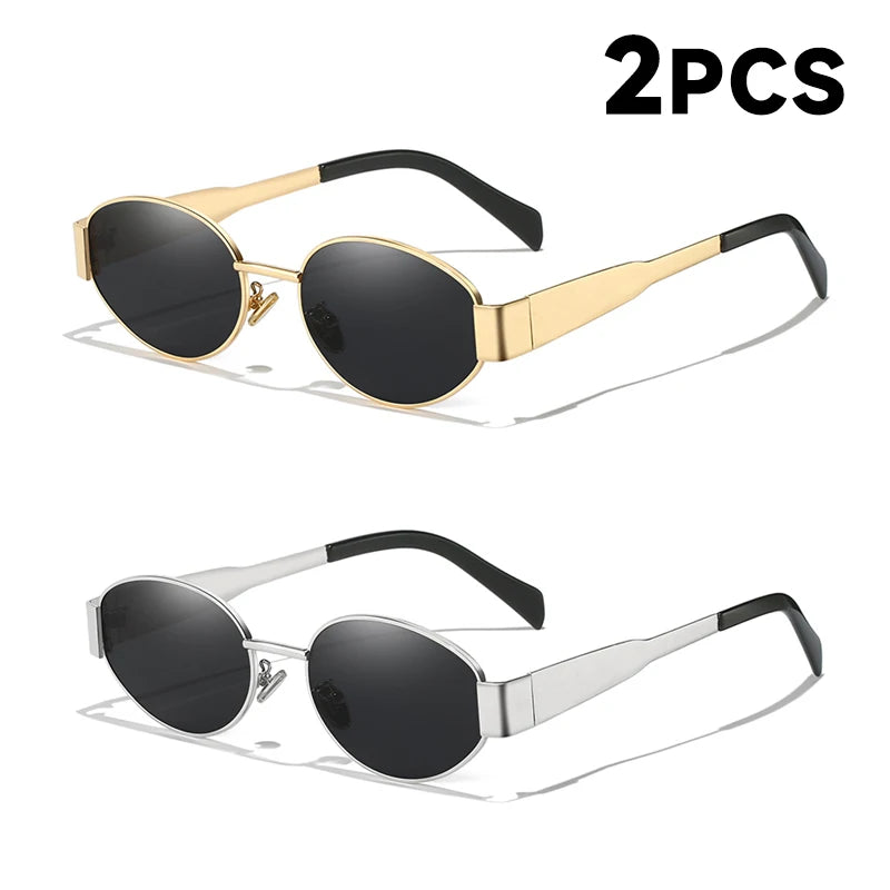 UV400 Sun Glasses Alloy Oval Eyewear