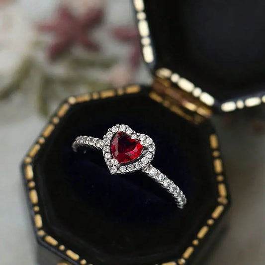 Zircon Shiny Love Heart Ring