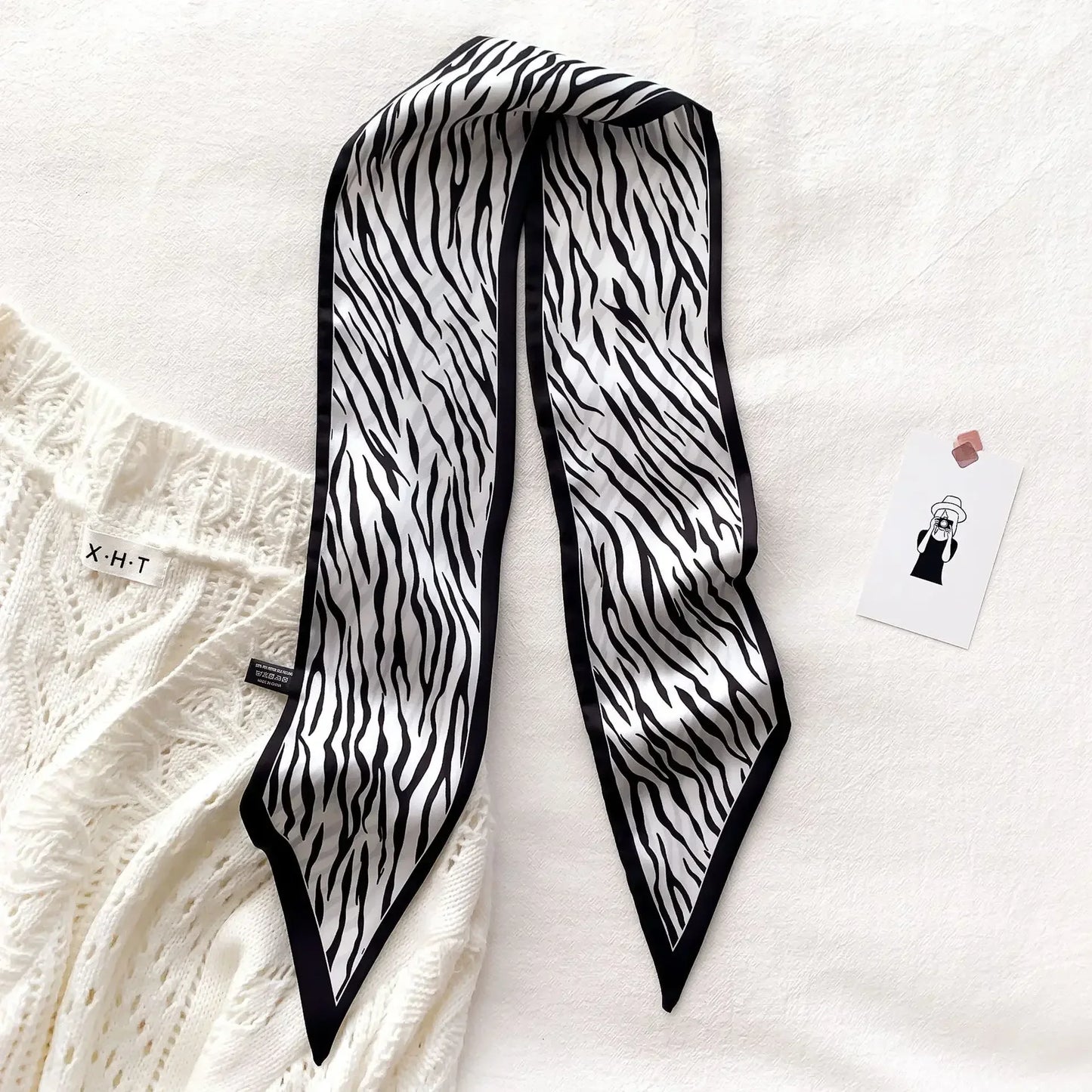 Fashion Print Hair Ribbon Scarf