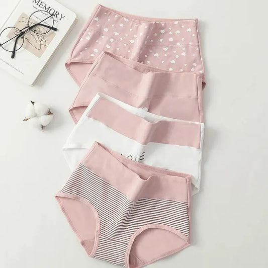 4Pcs Women's Panties High Waist Underwear