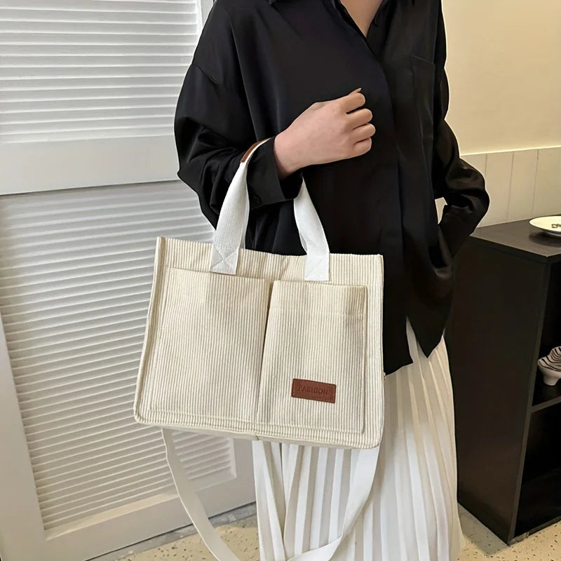 Women's Corduroy Tote Bag