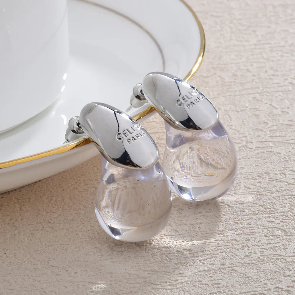 Resin Water Droplet Earrings