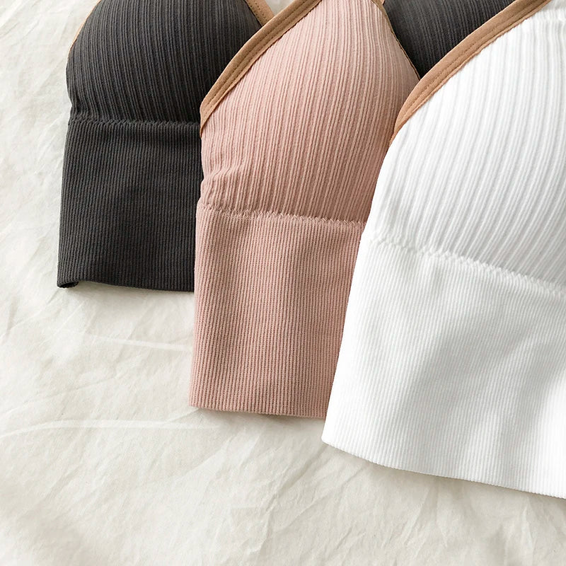 Ziper Fly Cotton Crop Tops