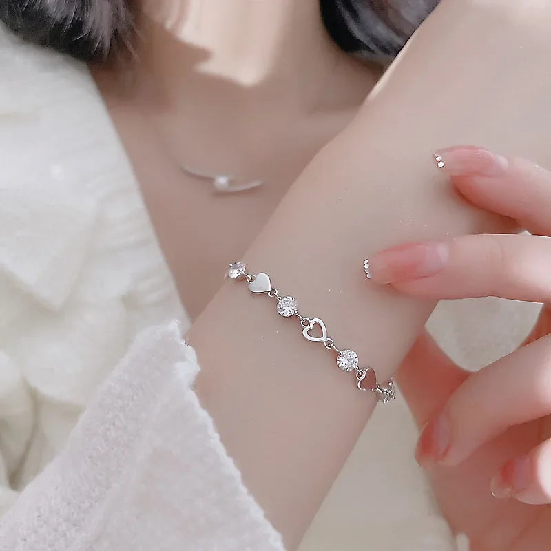 925 Sterling Silver Heart Shaped Bracelet