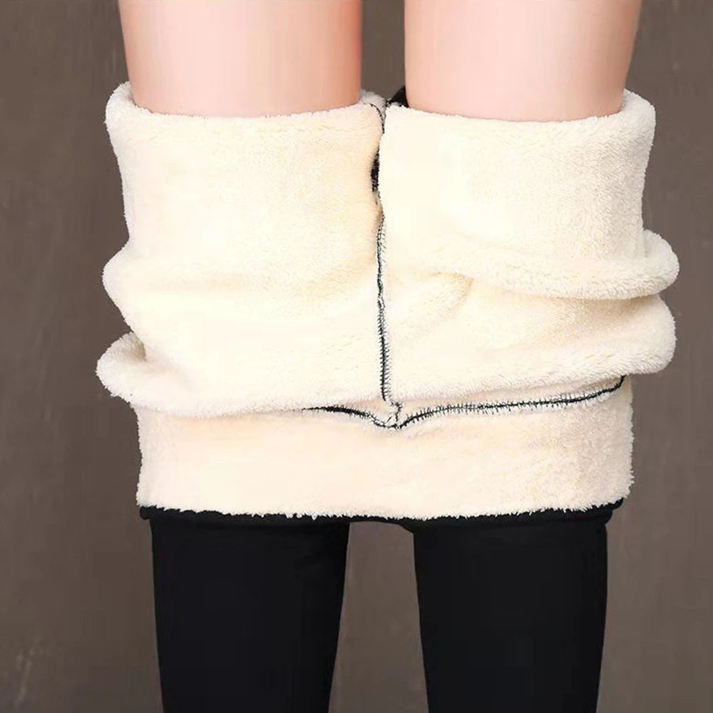 Women Lamb Fleece Legging Seamless High Waist