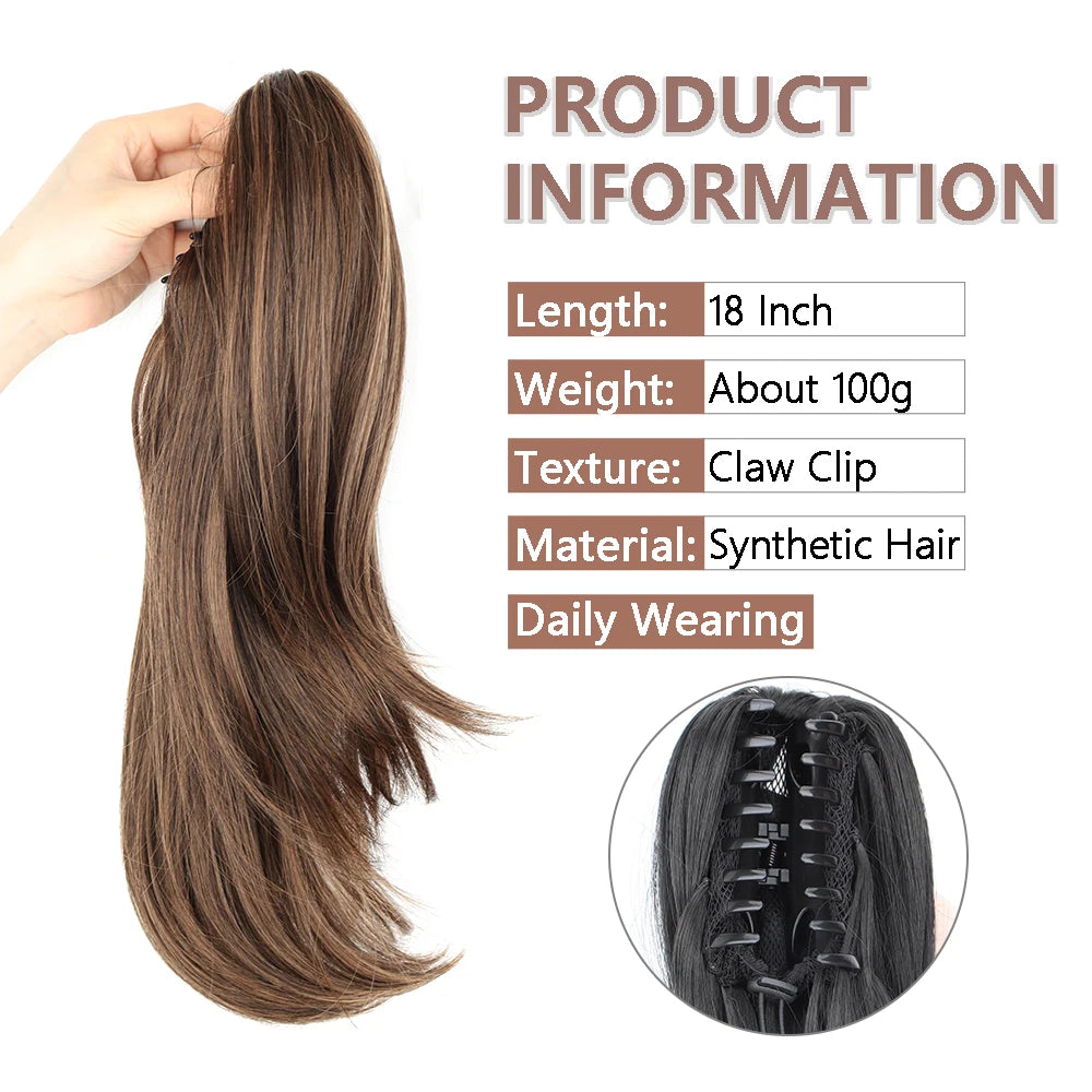 Synthetic Claw Clip Ponytail Hair Extension